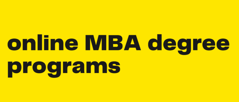 online MBA degree programs